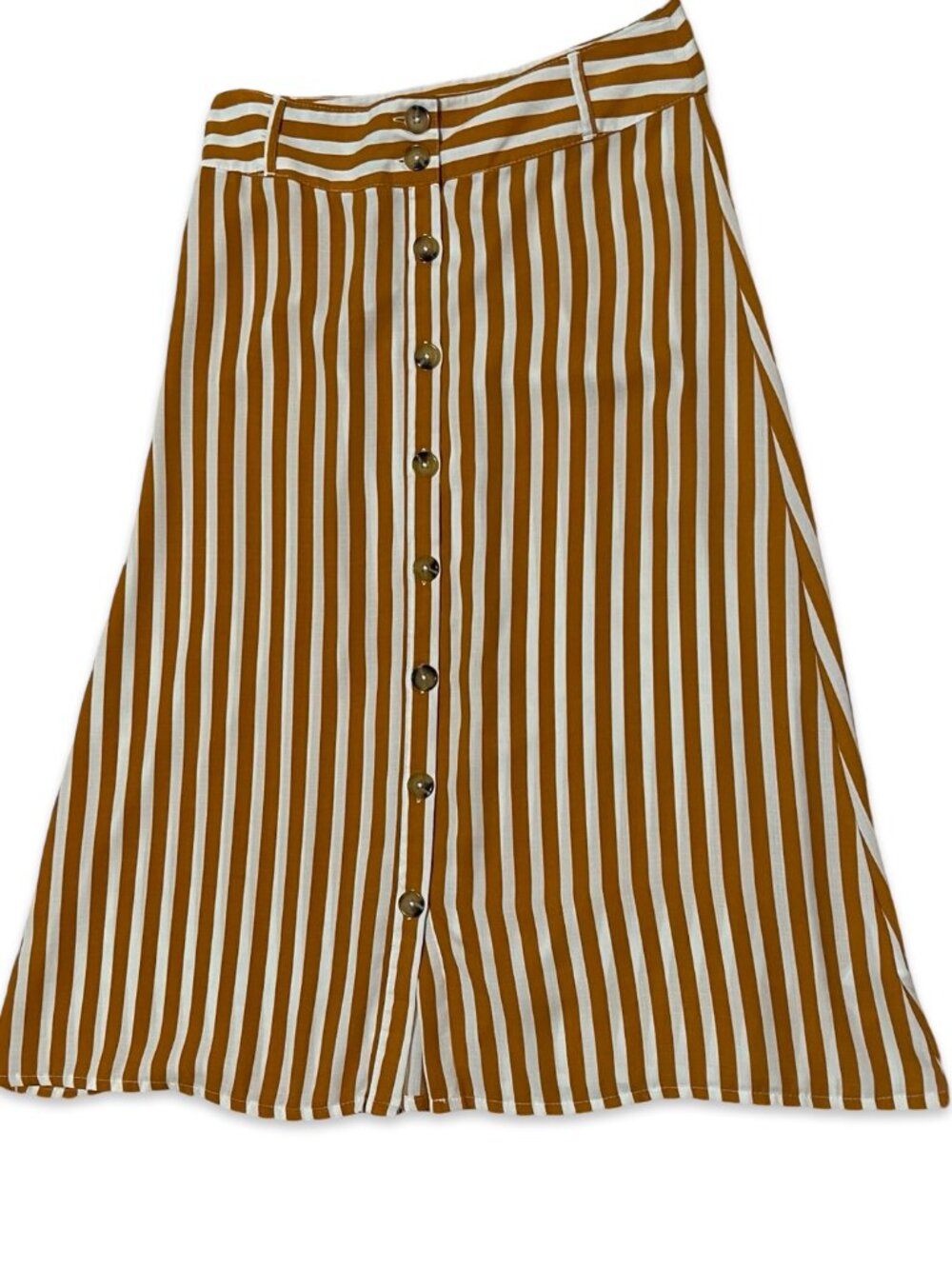 Mustard Yellow and White Stripe Skirt